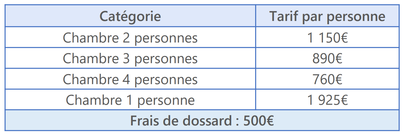 chicago2023 tarif